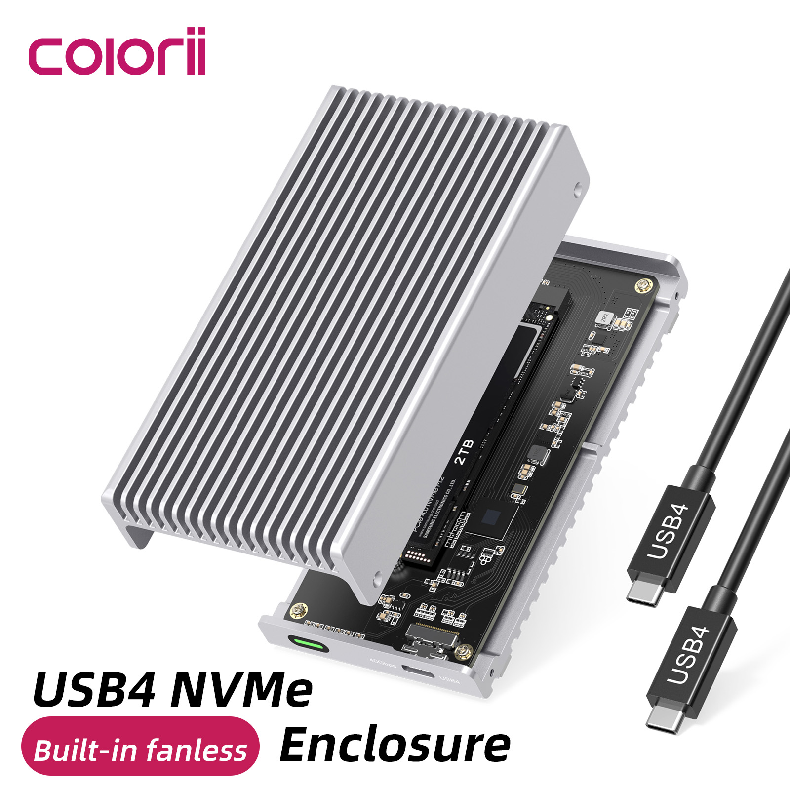 Usb4 40Gbps External Ssd 8Tb - ファンレス 40Gbps USB4 Thunderbolt 外付けSSDケース、アルミニウム製ヒートシンク搭載、M.2 NVMe