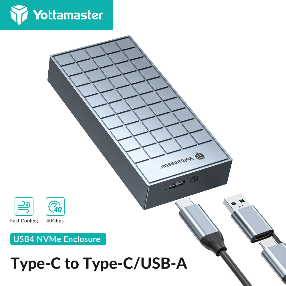 Thunderbolt 4 External Ssd 4Tb - Yottamaster-外付けハードドライブハウジング,m.2 nvme ssdエンクロージャー,osb4,type c,thunderbolt 4, 3,