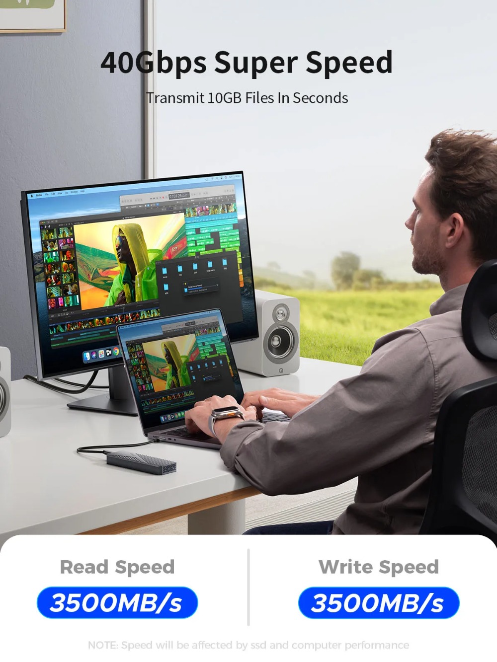 Orico-アルミニウム外部ハウジング,冷却ファン付き,外部 - Usb4 40Gbps External Ssd 8Tb のレビューと価格