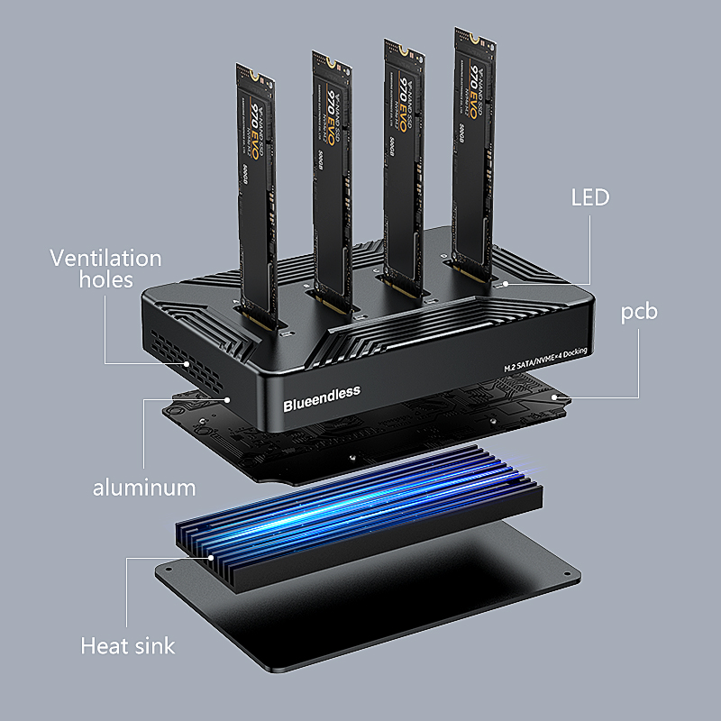 Blueendless 4 ベイ m2 SSD ドッキング  - 8Tb M2 Nvme Ssd のレビューと価格