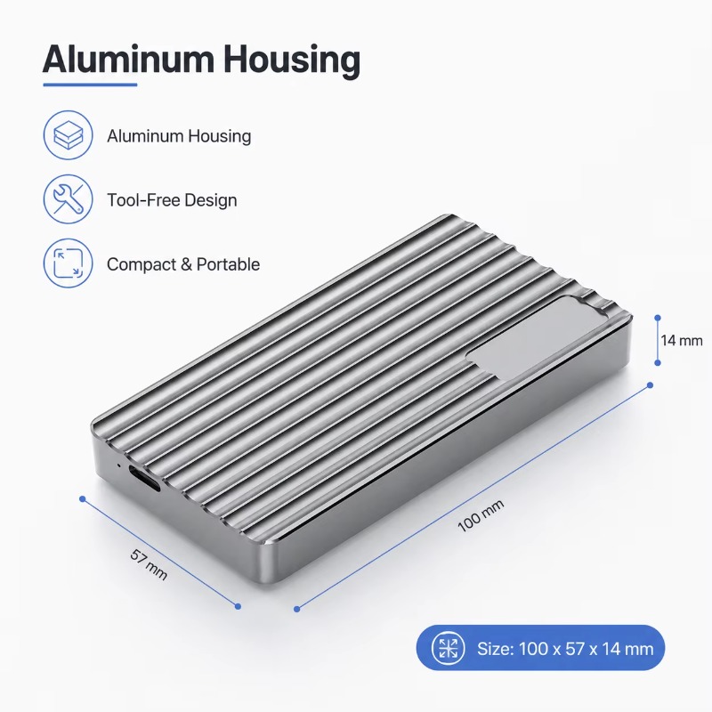 アルミニウム製M.2 NVMe SSDエンクロージャ USB - Usb4 40Gbps External Ssd 8Tb のレビューと価格