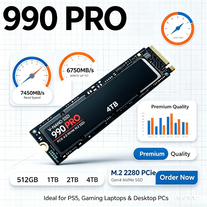 990 PRO 純正SSD – 512GB/1TB/2TB/ - Pcie 4.0 4Tb 2280 Ssd 7450Mbps のレビューと価格
