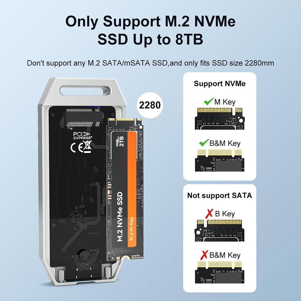 Maiwo-nvme m.2 ssdエンクロージャー、アルミ - Usb4 40Gbps External Ssd 8Tb のレビューと価格